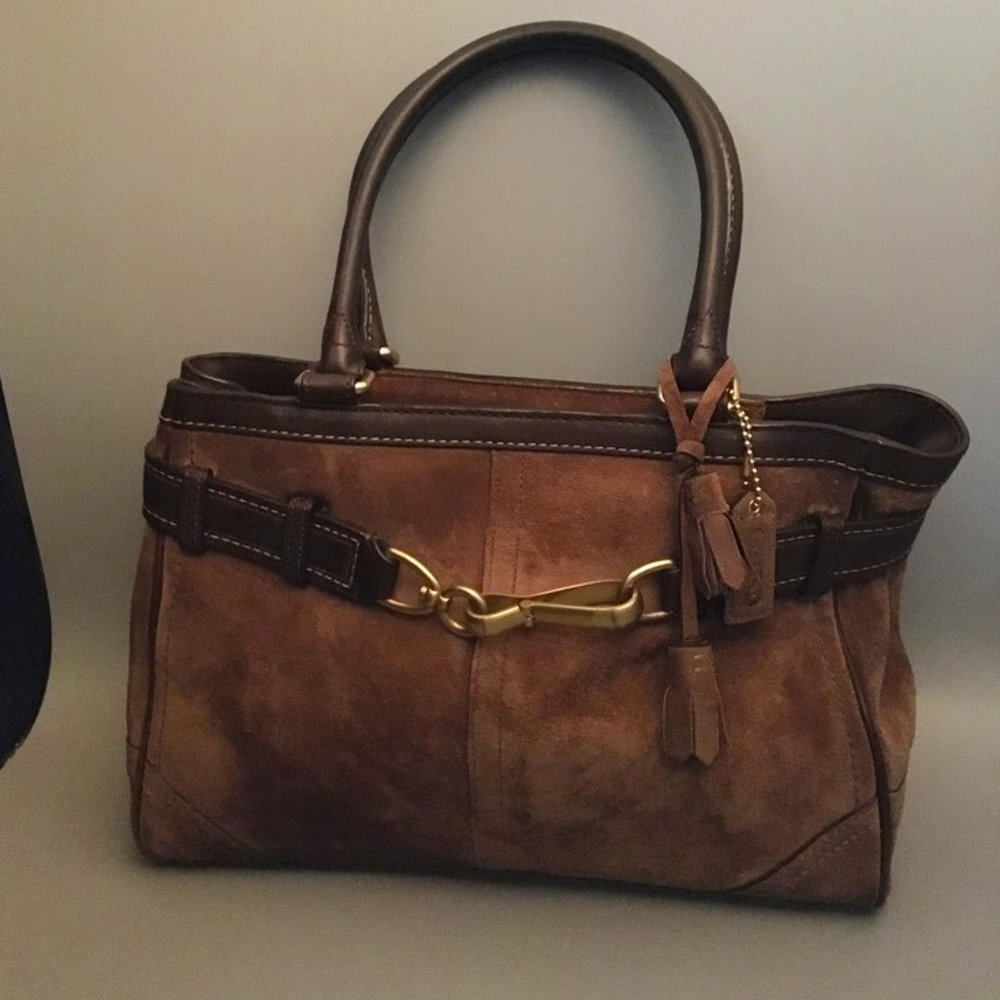 Coach Hamptons carry all tote Flint Brown Cowhide